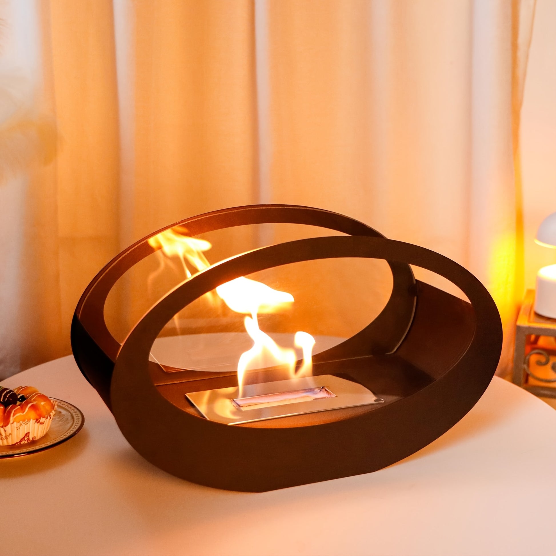cheminée de table ovale