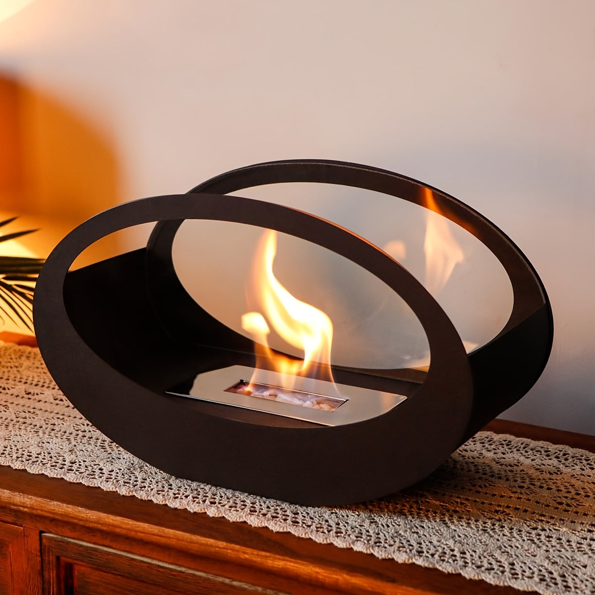 cheminée de table ovale