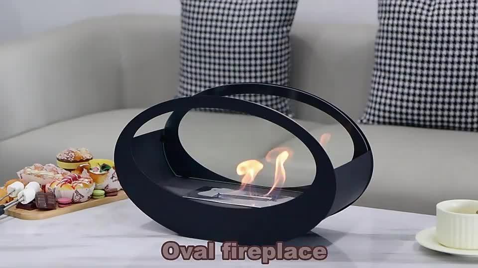 cheminée de table ovale